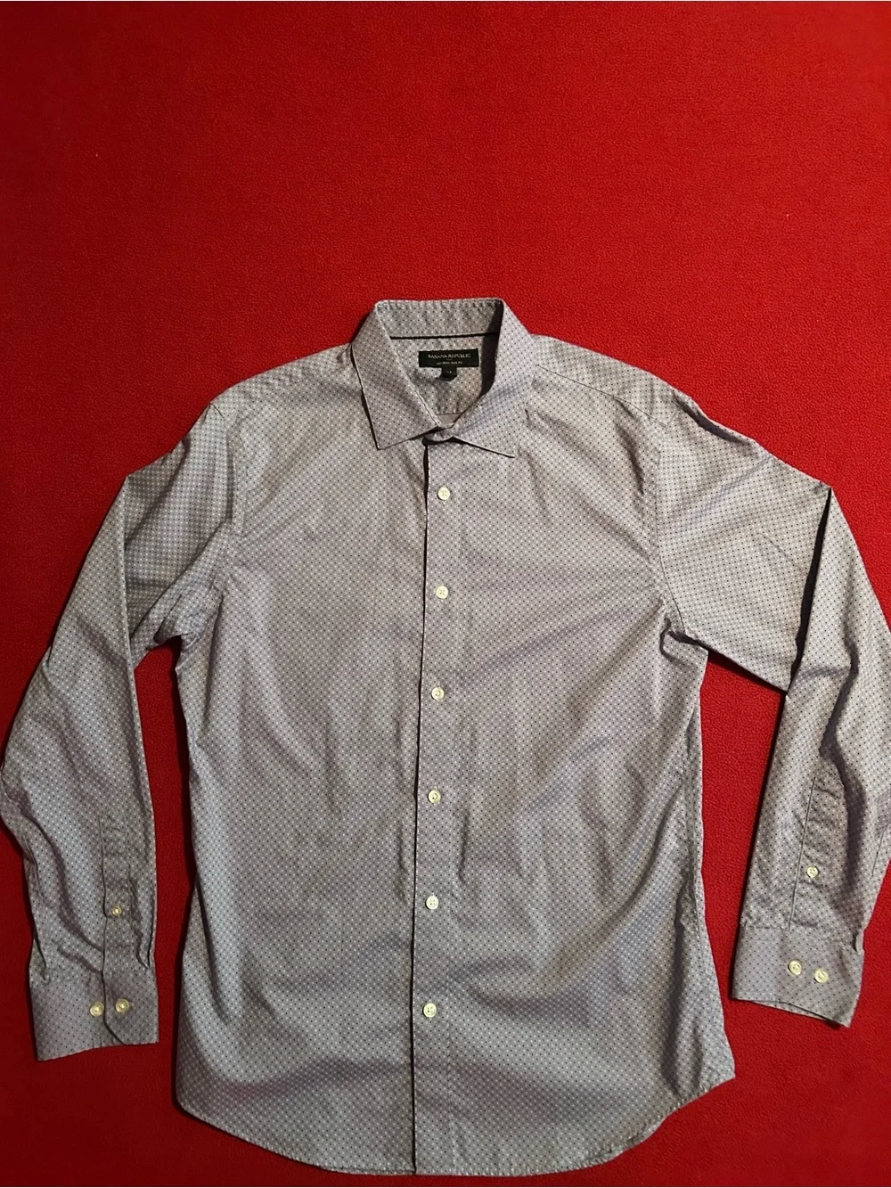 Banana Republic Men's Light Blue Micro-Dot Dress Shirt